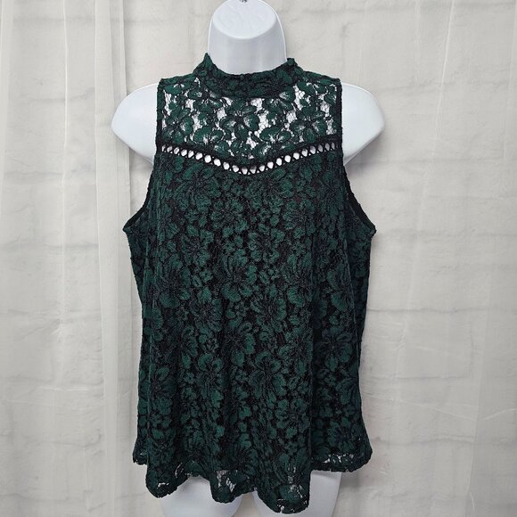 Carolina Belle Tank Green Lace Goth Whimsigoth Fairy Boho Floral M - Picture 11 of 11